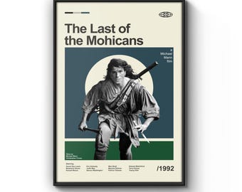 Mid Century Modern The Last of the Mohicans Movie Poster, Retro Movie Print, Modern Vintage Movie Posters