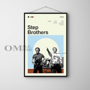 Mid Century Modern Step Brothers Movie Poster, Retro Movie Print, Modern Vintage Movie Posters