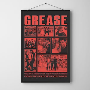 Grease 1978 Movie Poster, Grease Broadway Poster, Grease Film Poster, Modern Vintage Film Posters