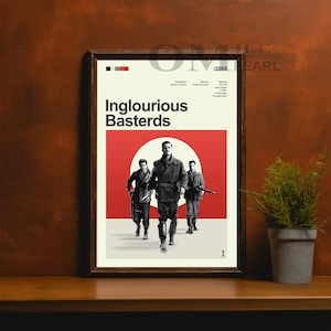 Mid Century Modern Inglourious Basterds Movie Poster, Retro Movie Print, Modern Vintage Movie Posters