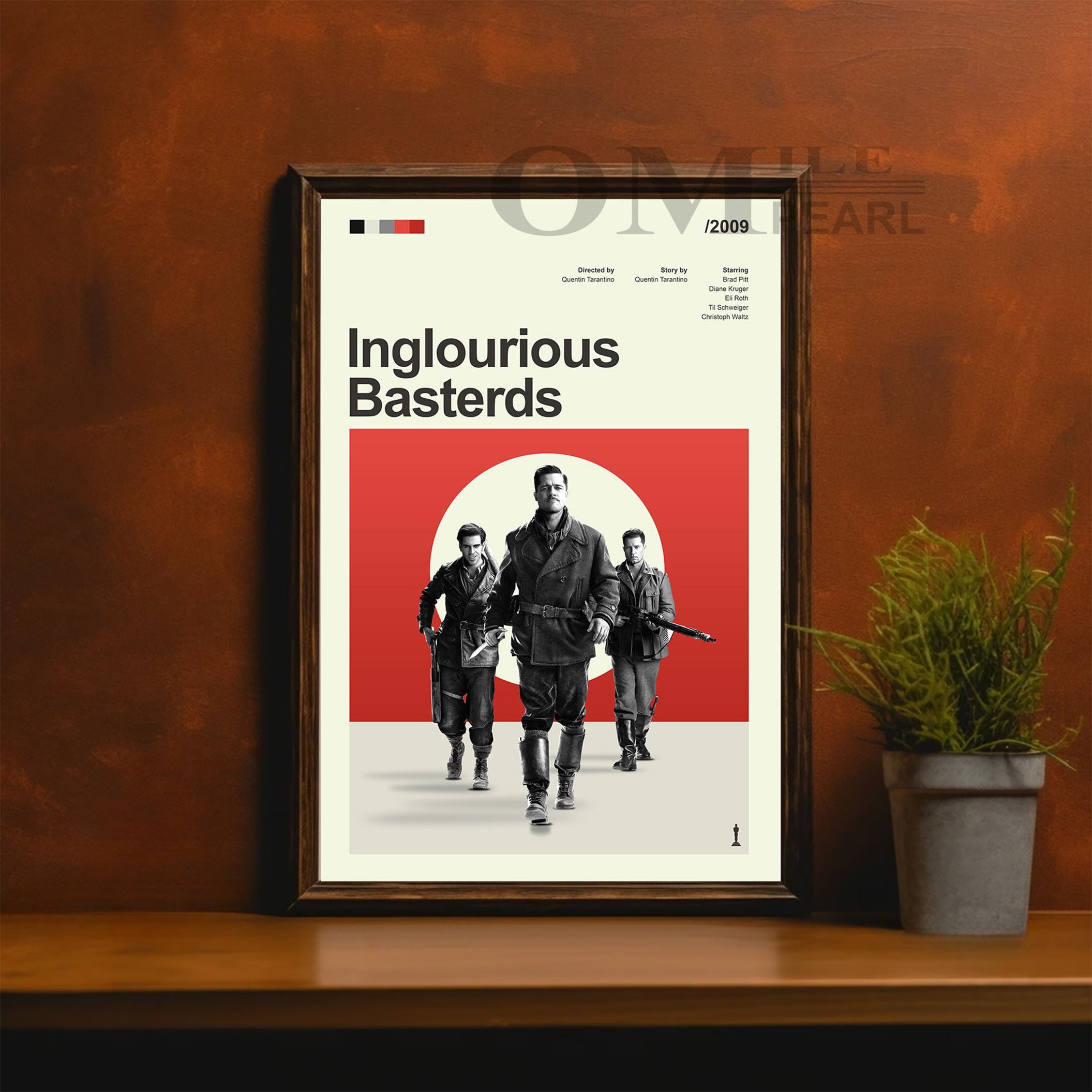 Plakat filmowy Mid Century Modern Inglourious Basterds, wydruk retro filmu, nowoczesne plakaty filmowe vintage