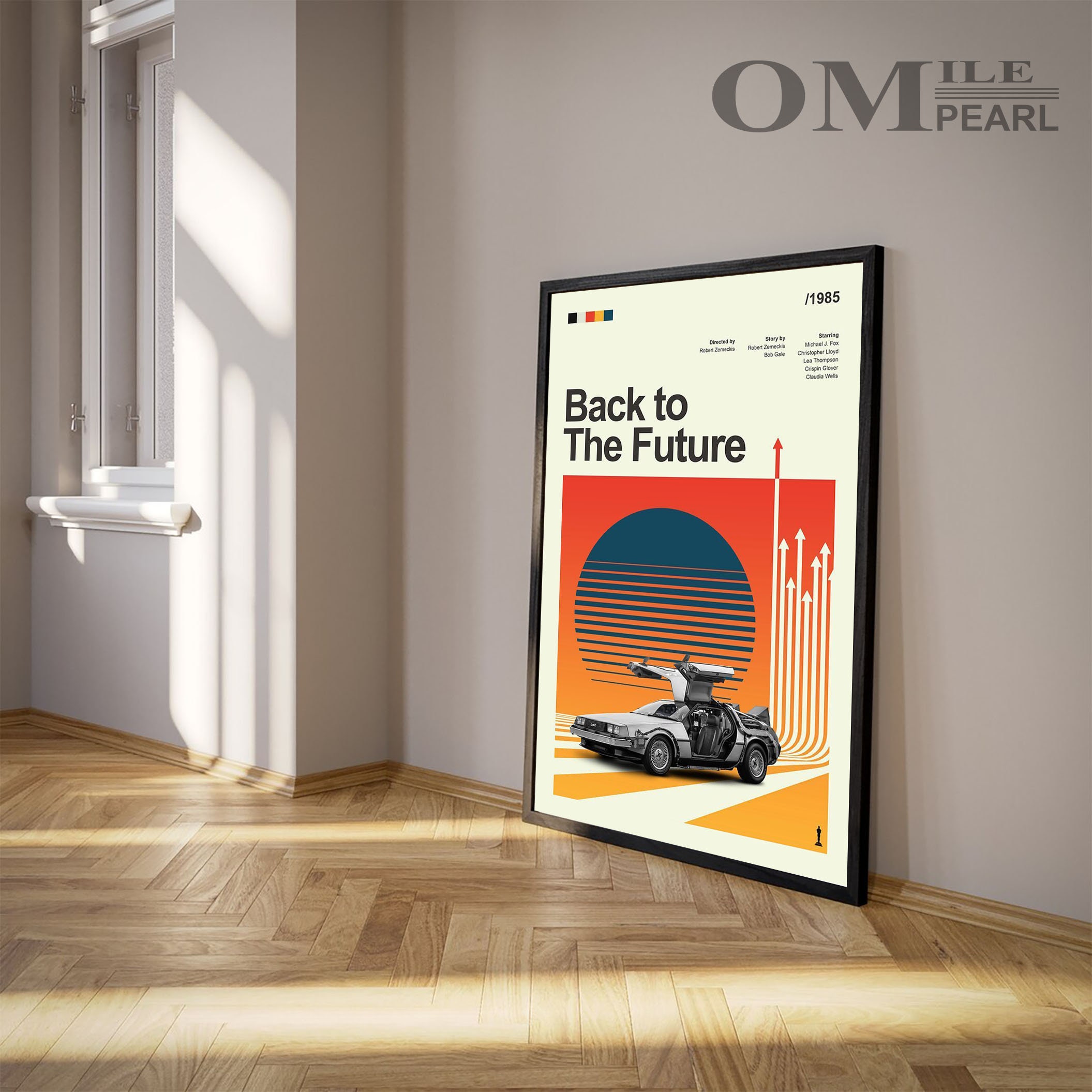 Mid Century Modern Back to the Future Movie Poster, Retro Movie