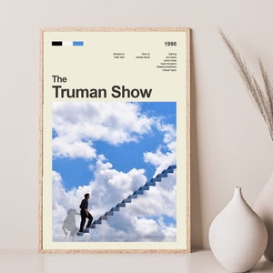 Locandina del film The Truman Show di metà secolo, stampa di film retrò, poster di film vintage moderni