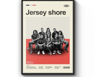 Mid Century Modern Jersey Shore Movie Poster, Retro Movie Print, Modern Vintage Movie Posters