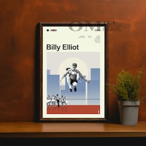 Mid Century Modern Billy Elliot Movie Poster, Retro Movie Print, Modern Vintage Movie Posters