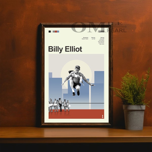 Affiche de film Billy Elliot moderne du milieu du siècle, impression de film rétro, affiches de film vintage modernes