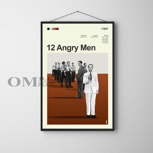Mid Century Modern 12 Angry Men-filmaffisch, retrofilmtryck, moderna vintagefilmaffischer