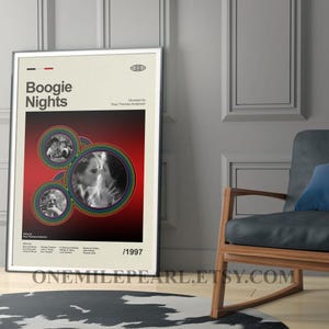 Mid Century Modern Boogie Nights Movie Poster, Retro Boogie Nights Movie Print, Modern Vintage Movie Posters