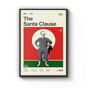 Mid Century Modern The Santa Clause Movie Poster, Retro Movie Print, Modern Vintage Movie Posters