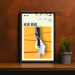 Mid Century Modern Kill Bill Vol 1 Movie Poster, Retro Movie Print, Modern Vintage Movie Posters