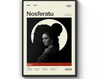 Moderne filmposter Nosferatu uit het midden van de eeuw, print retrofilm, moderne vintage filmposters