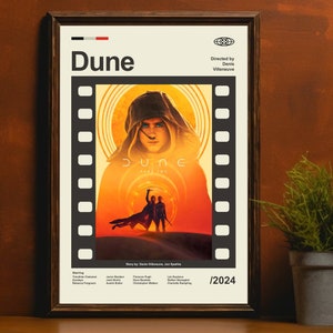 Dune Movie Poster, Dune Part 2 Poster, Dune Art Print, Modern Vintage Film Posters