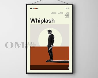 Mid Century Modern Whiplash Movie Poster, Retro Movie Print, Modern Vintage Movie Posters