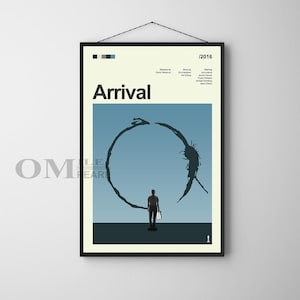 Mid Century Modern Arrival Movie Poster, Retro Movie Print, Modern Vintage Movie Posters