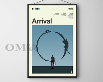 Mid Century Modern Arrival Movie Poster, Retro Movie Print, Modern Vintage Movie Posters