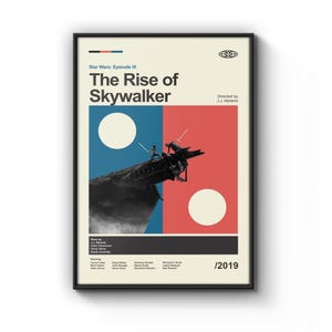 Poster de L'ascesa di Skywalker, poster di Star Wars di metà secolo, stampa di film retrò, poster di film d'epoca moderni
