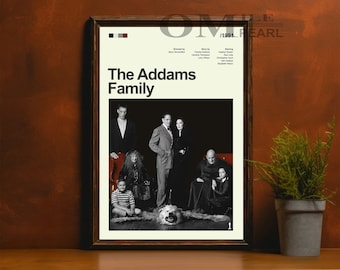 Mid Century Modern The Addams Family Movie Poster, Retro Movie Print, Modern Vintage Movie Posters