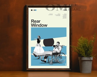 Mid Century Modern Heckscheibe Filmplakat, Retro Movie Print, moderne Vintage Filmplakate