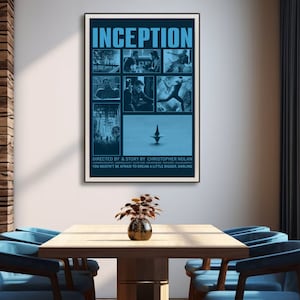 Cartel de la película Inception, cartel de la película de Christopher Nolan, impresión de arte de Inception, carteles de películas vintage modernas