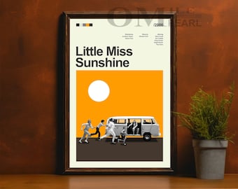 Mid Century Modern Little Miss Sunshine Movie Poster, Retro Movie Print, Modern Vintage Movie Posters