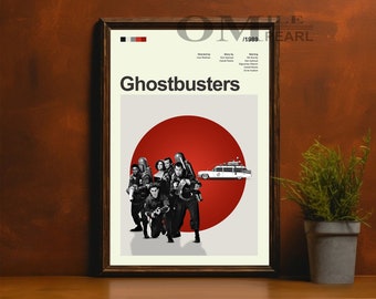 Mid Century Modern Ghostbusters II Movie Poster, Retro Movie Print, Modern Vintage Movie Posters