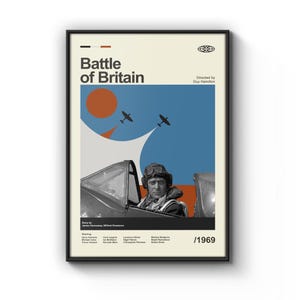 Póster de la película "La Batalla de Inglaterra" de mediados de siglo, impresión retro, pósteres de películas vintage modernas