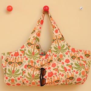 Camel Print Yoga Mat Bag: Bohemian Cotton Pilates Bag