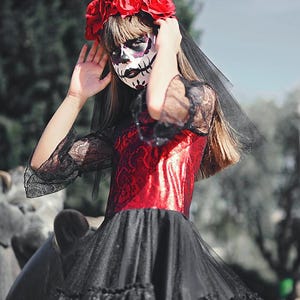 Day Of The Dead Costume Mexican COCO Inspired Sugar Skull Costume