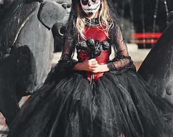 knee length dresses for ladies Mad Toys Day of the Dead Lady Halloween Costume Adult – Costume World  Middle East main image 0
