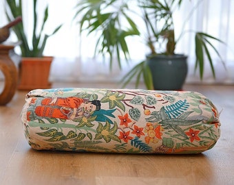 Frida Kahlo Yoga Bolster Meditation Pillow Removable Washable Cover 100% Cotton Bohemian pillow