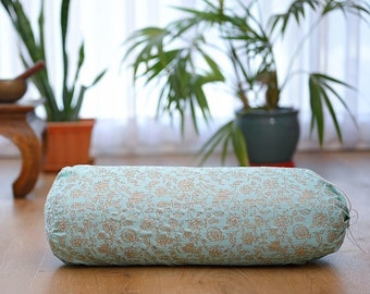 Mint Yoga Bolster Meditation Pillow Removable Washable Cover 100% Cotton Bohemian pillow