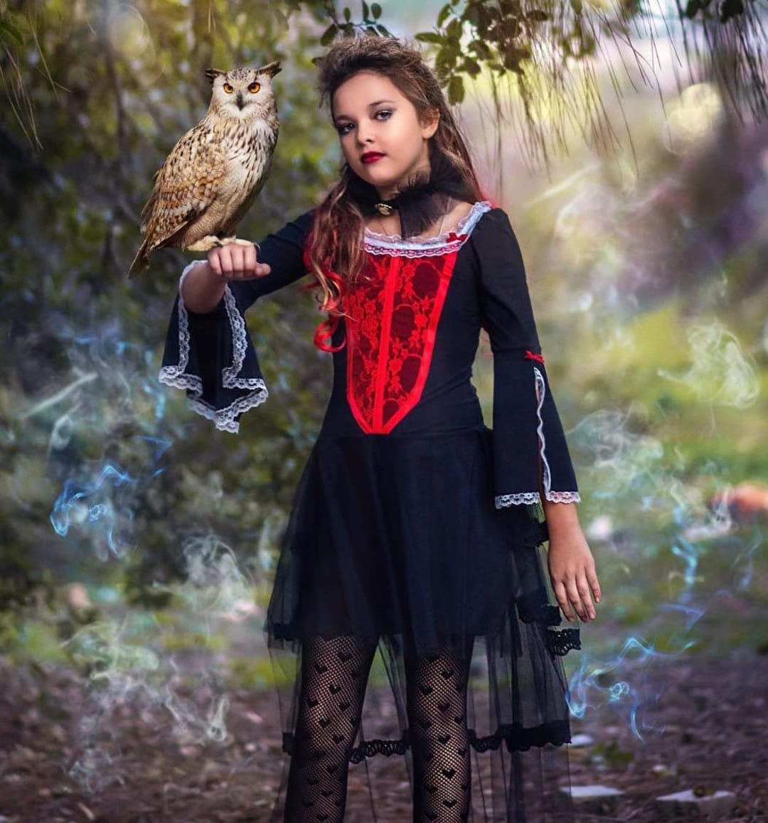 Victorian Vampire Costume Dress Black and Red - Etsy