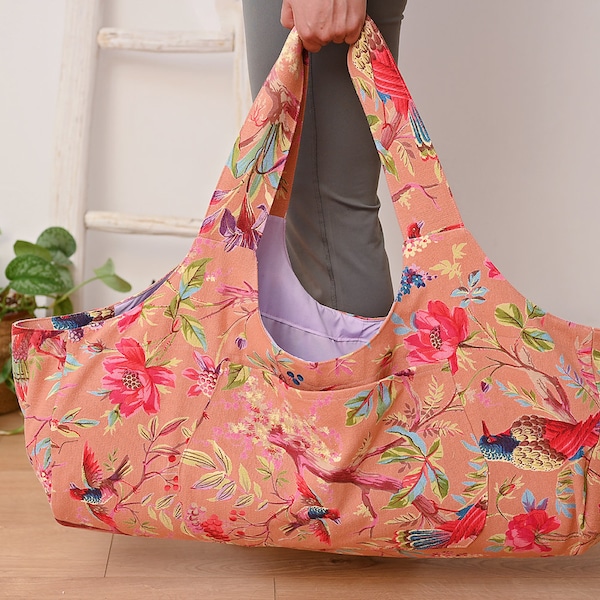 Large Yoga Mat Bag Pilates mat bag cotton fabric