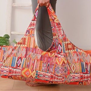Large Yoga Mat Bag Pilates mat bag cotton fabric