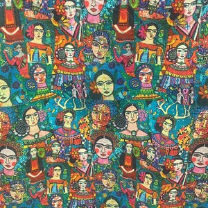 Frida Kahlo Yoga Bolster Meditation Pillow Removable Washable Cover 100% Cotton Bohemian pillow Turquoise Frida Kahl