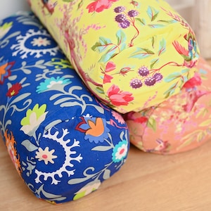Fun Colorful Yoga Bolster Meditation Pillow Removable Washable Cover 100% Cotton Bohemian support pillow
