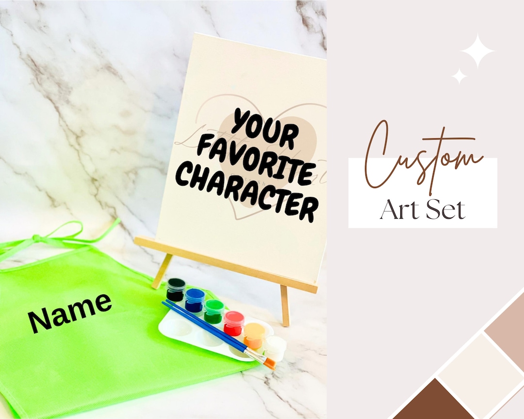 Personalized Kids Art Party Kits With Canvas and Paint Supplies - Etsy