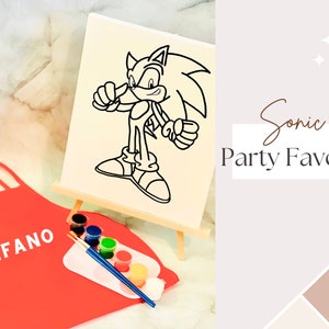 Sonic Pre-Drawn Canvas Art Kit for Kids&#39; Birthday Parties and DIY Activities