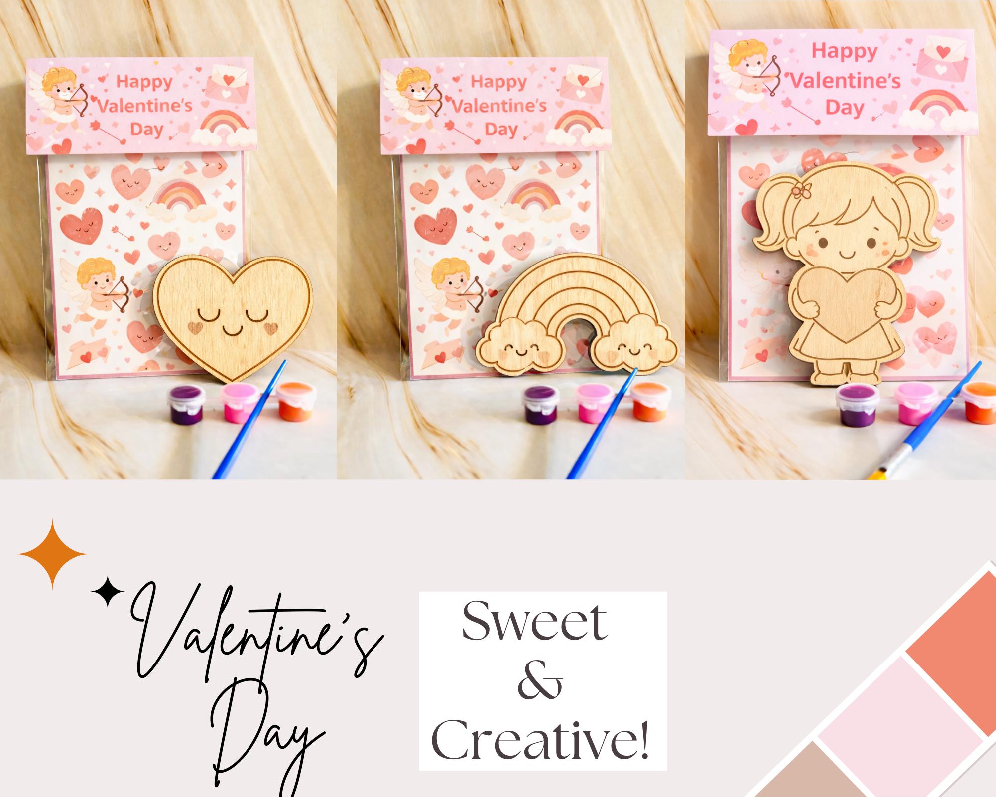 32 Easy Magnet Crafts for Kids 25 Valentine's Day Wooden Magnet Painting Kit - Kids Craft, Party Favor