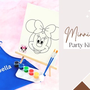 Minnie Mouse Painted Canvas Activity Kit for Children, Ideal Party Favor and Creative Gift