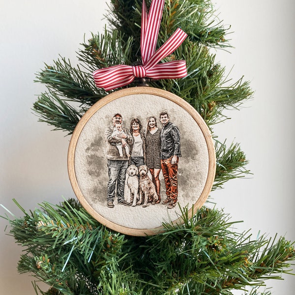 Family Photo Ornament | Portrait Christmas Ornament | Personalized Ornament | Picture Ornament | Family Ornament Custom Photo Gift