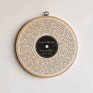 Stampa artistica di dischi in vinile, testo personalizzato della canzone preferita, stampa in vinile, regalo di dischi personalizzato