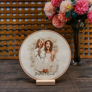 Presente para melhor amiga, retrato personalizado a partir de foto, ilustração personalizada para namorado da namorada, presente de aniversário de 21, 25 e 30 anos para irmã