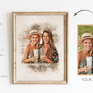 Best Friend Birthday Gift | Best Friend Print | Best Friends Portrait | Best Friend Gift Personalized | Friendship Print | Friendship Gift