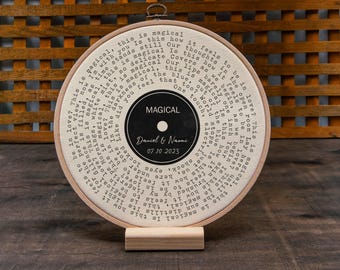 Vinilo decorativo con la letra de la canción personalizada, regalo de aniversario