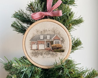 Aangepaste huisfoto ornament, nieuwe huisornamenten, familieornament, kerstdecor, nieuw huisornament, kerstcadeau, kerstcadeau voor familie