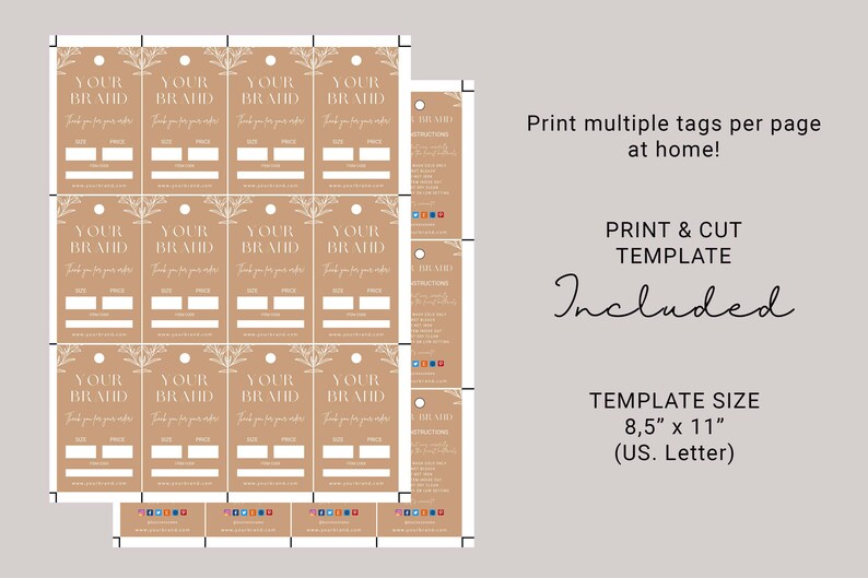 Editable Hang Tag Template Washing Instructions Printable - Etsy