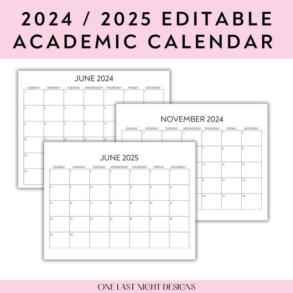 Canva 2025 Calendar Editable Template Etsy