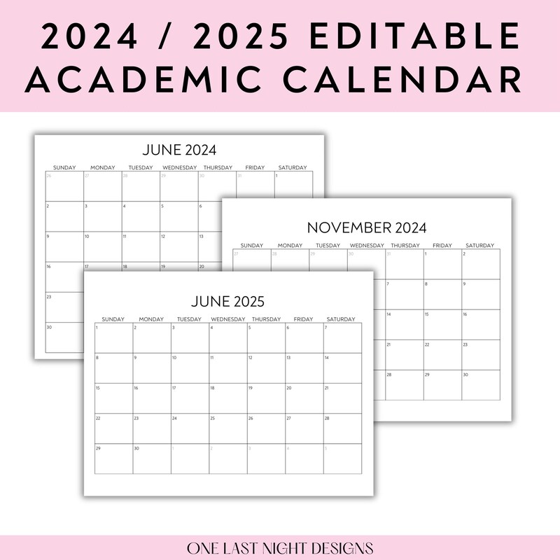 Academic calendar template 2024 25 Etsy België