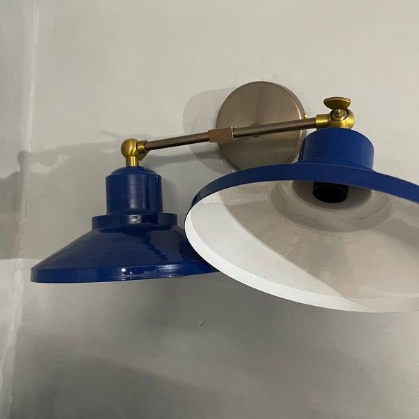 Customize Dark Blue Mid Century 1950's Wall Sconce Lighting Pair Reading Lamp Fixture Adjustable Wall Sconce Light for Home Decor